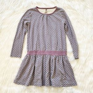 Tea Collection Mauve Patterned Long Sleeve Girls Dress
